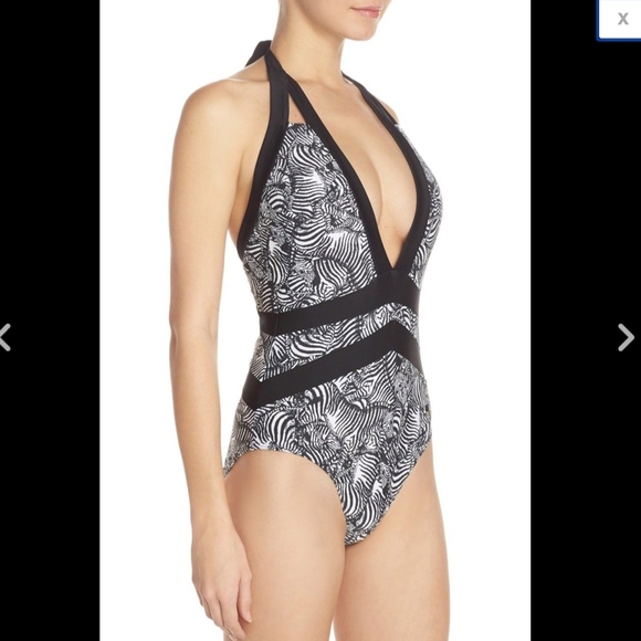 NEW Ted Baker Meirian Zebra Print Halter One-Piece Swimsuit [SZ 3‎ in TB] - Picture 5 of 7